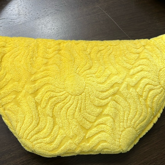 New Sunny Yellow Terry Cloth Fanny Pack Crossbody Bag 1.5” Wide Canvas Strap - Picture 8 of 8